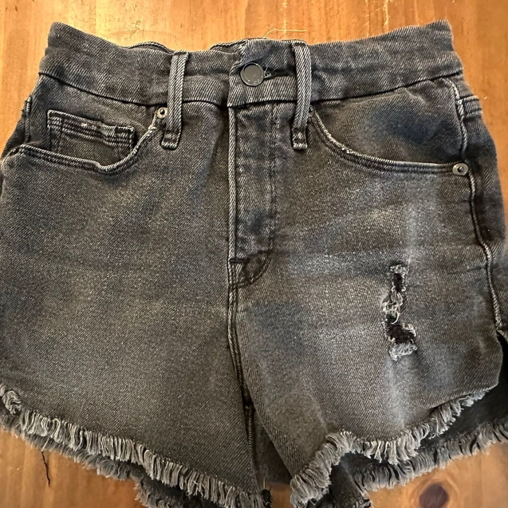 Good American Black Denim Shorts Size 24